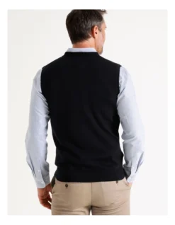 Australian Merino Vest In Navy -Men's Fashion 879842350 6 720x928