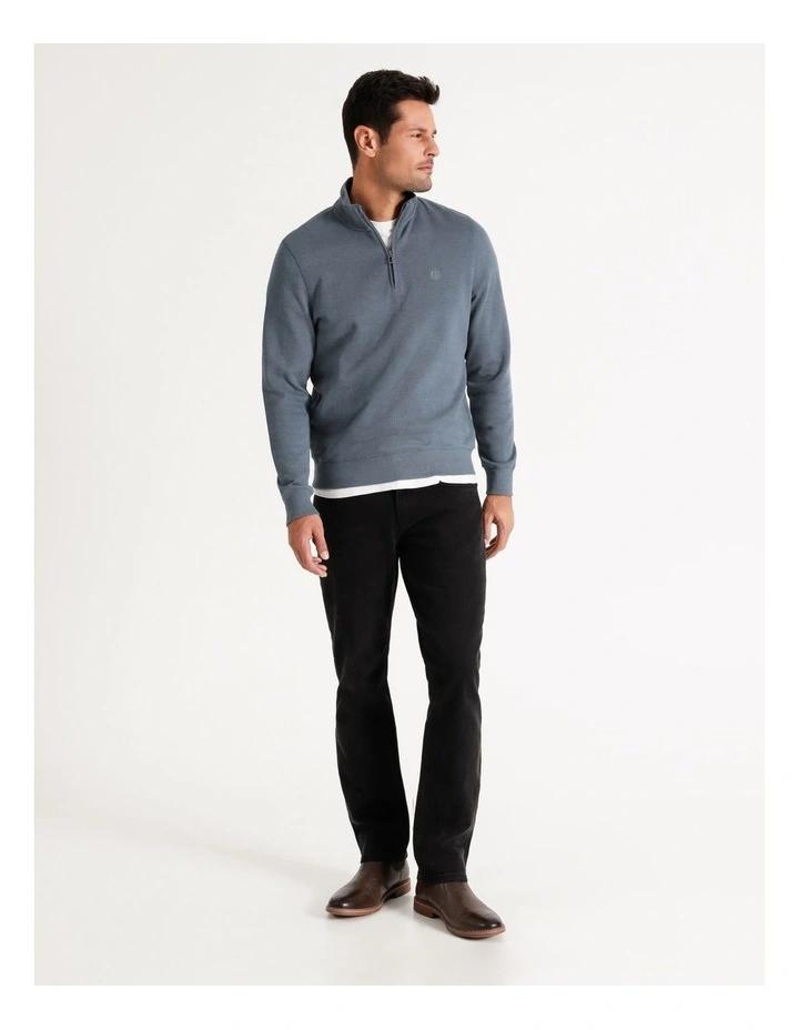 Bloomsbury Quarter Zip Sweater Smoke Blue 4 Bloomsbury Quarter Zip Sweater Smoke Blue - Image 2