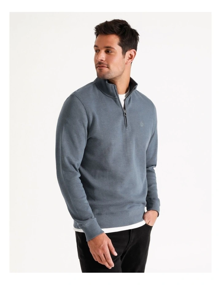 Bloomsbury Quarter Zip Sweater Smoke Blue 5 Bloomsbury Quarter Zip Sweater Smoke Blue - Image 3
