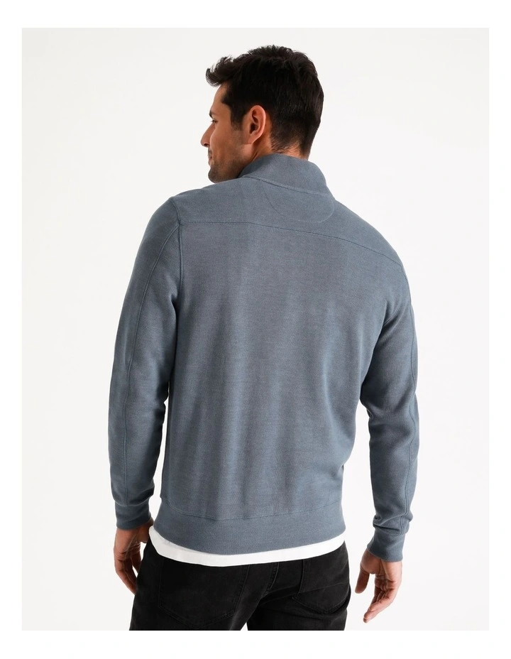 Bloomsbury Quarter Zip Sweater Smoke Blue 6 Bloomsbury Quarter Zip Sweater Smoke Blue - Image 4