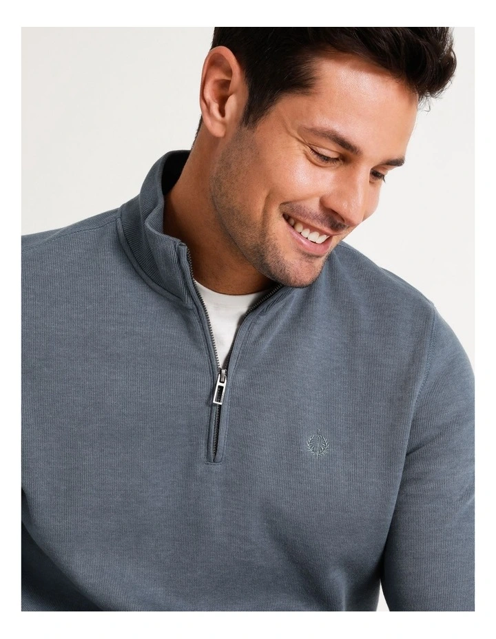 Bloomsbury Quarter Zip Sweater Smoke Blue 7 Bloomsbury Quarter Zip Sweater Smoke Blue - Image 5