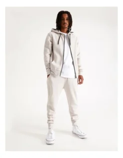 Mitchell Zip Thru Hoodie Stone