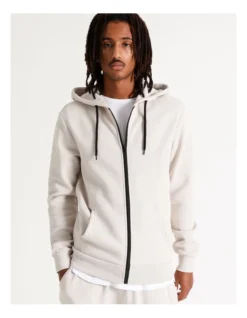 Mitchell Zip Thru Hoodie Stone -Men's Fashion 879846670 4 720x928