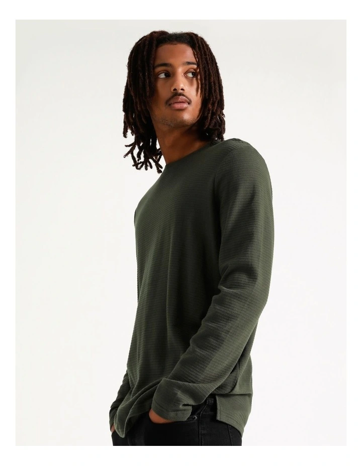 Logan Long Sleeve Rib Tee Forest 5 Logan Long Sleeve Rib Tee Forest - Image 3