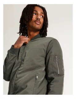 The Langy Bomber Jacket Khaki -Men's Fashion 879894460 7 720x928
