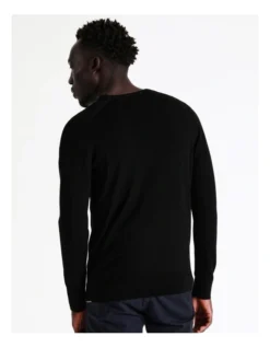 Australian Merino V-Neck Knit In Black 14 Australian Merino V-Neck Knit In Black -Men's Fashion 880380640 6 1 720x928