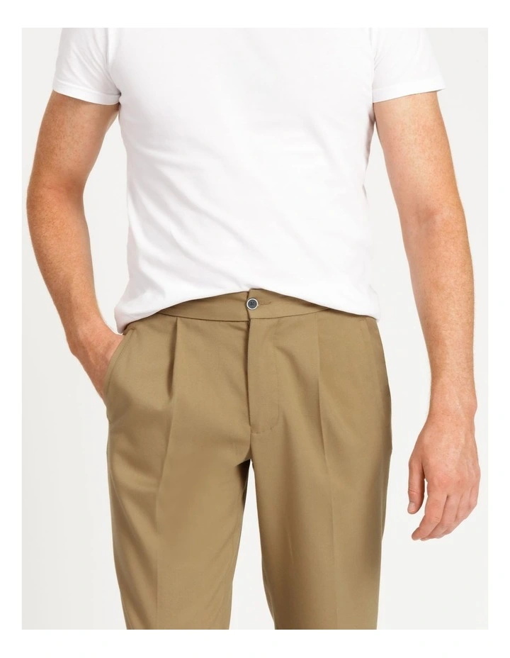Pleat Front Pant In Sand 5 Pleat Front Pant In Sand - Image 3