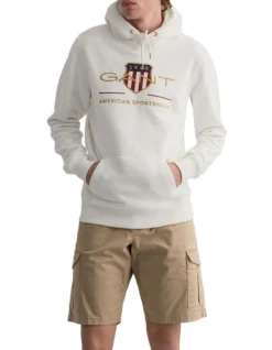 Gant Archive Shield Hoodie White
