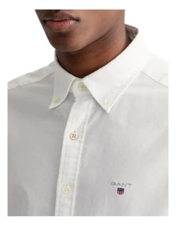 Gant The Oxford Slim Broadcloth Long Sleeve Shirt White -Men's Fashion 881316550 4 720x928