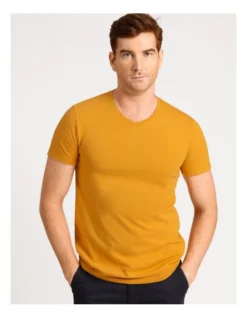 Tenerife V Neck Tee In Mustard -Men's Fashion 883259740 3 720x928