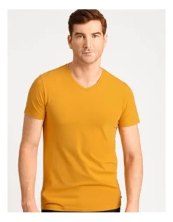 Tenerife V Neck Tee In Mustard -Men's Fashion 883259740 5 720x928
