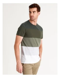 Sahara Block Stripe Tee In Khaki -Men's Fashion 883259830 3 720x928