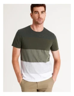 Sahara Block Stripe Tee In Khaki -Men's Fashion 883259830 7 720x928