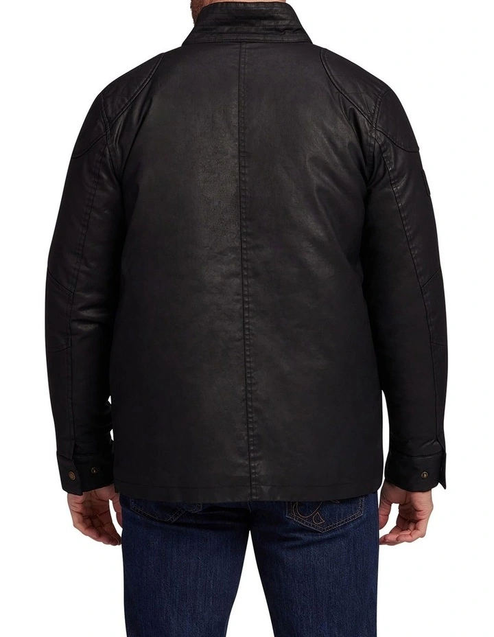 Wax Effect Jacket In Black 4 Wax Effect Jacket In Black - Image 2