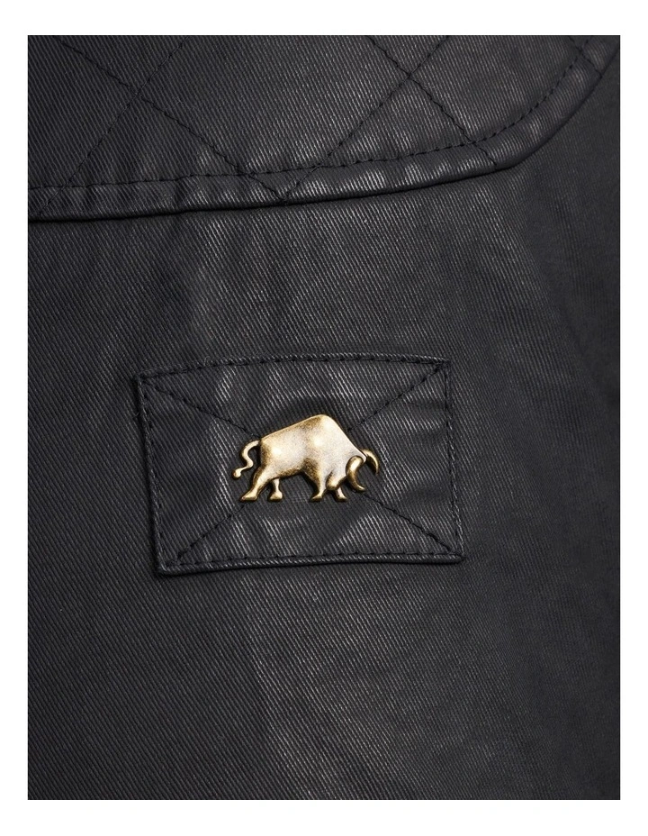 Wax Effect Jacket In Black 7 Wax Effect Jacket In Black - Image 5