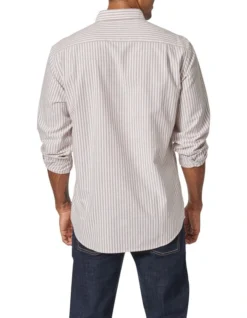 Jude Long Sleeve Stripe Shirt Chocolate -Men's Fashion 890978680 2 720x928