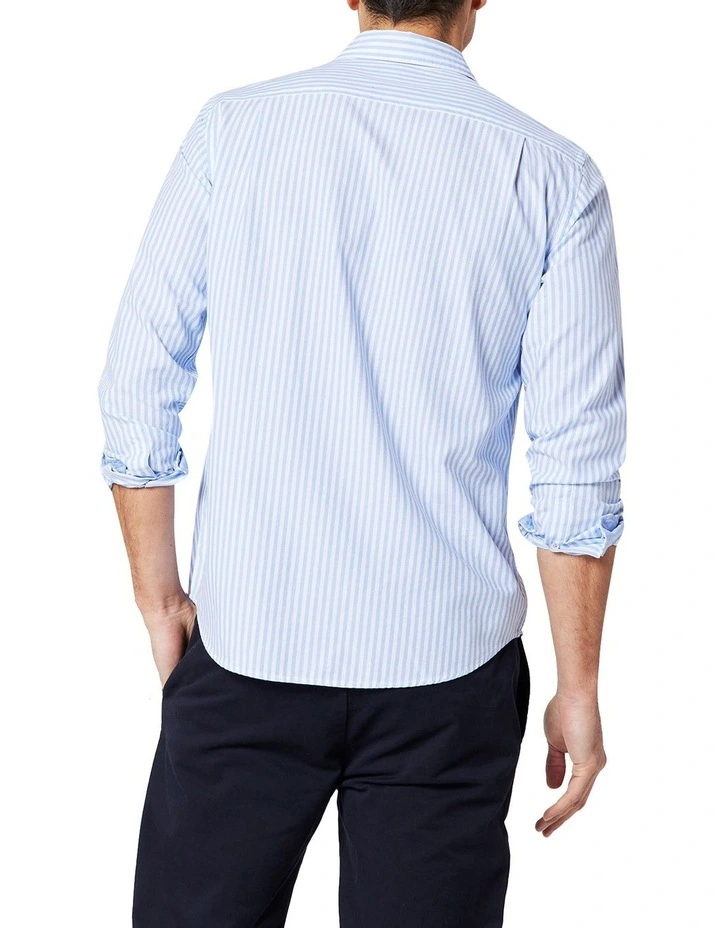 Jude Long Sleeve Stripe Shirt Blue 4 Jude Long Sleeve Stripe Shirt Blue - Image 2