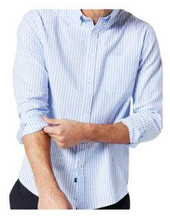 Jude Long Sleeve Stripe Shirt Blue 9 Jude Long Sleeve Stripe Shirt Blue -Men's Fashion 890978770 3 720x928