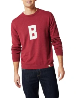B Cotton Crew Neck In Red