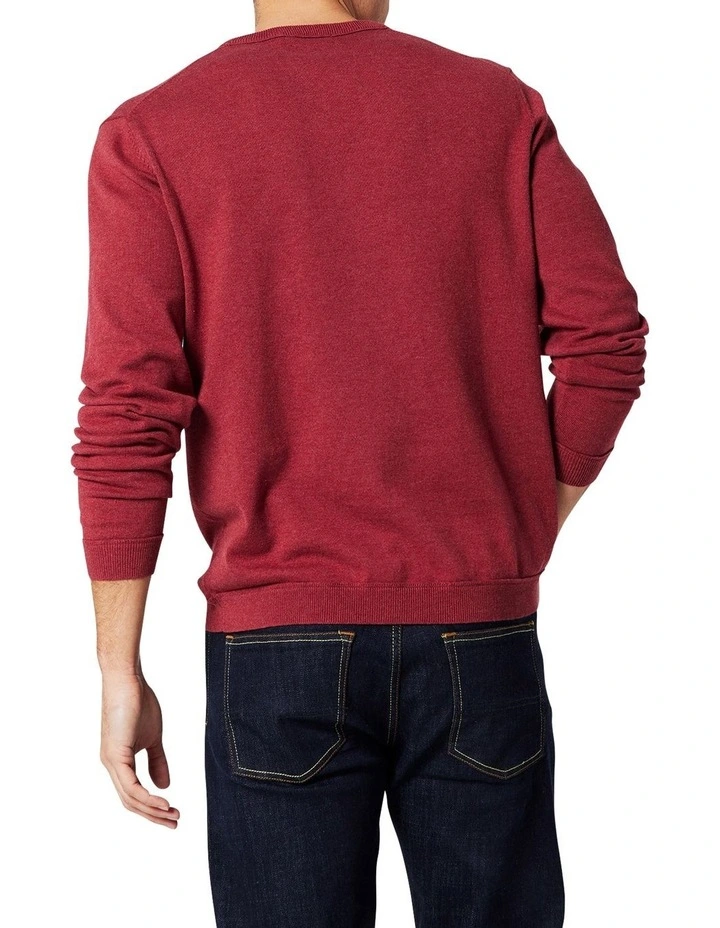B Cotton Crew Neck In Red 4 B Cotton Crew Neck In Red - Image 2
