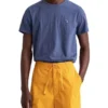 Gant Solid Short Sleeve T-Shirt In Blue Melan -Men's Fashion 892426510 1 720x928