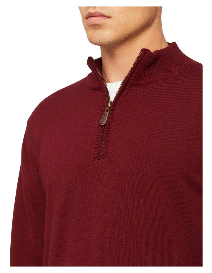 Van Heusen Zip Neck Knit Bloodstone 5 Van Heusen Zip Neck Knit Bloodstone - Image 3