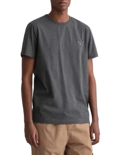 Gant Original Short Sleeve T-Shirt In Antracit Melange