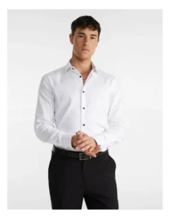 Teddy Textured Dress Shirt White
