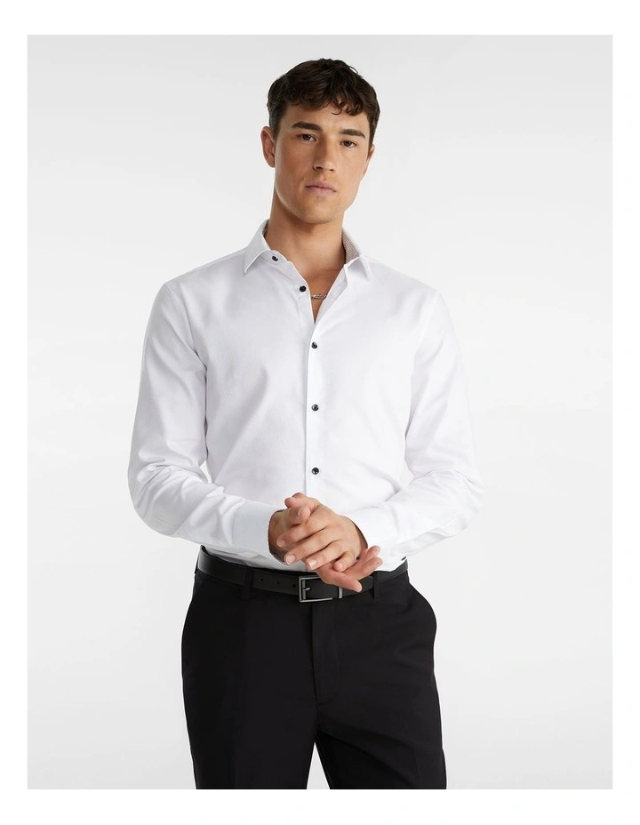 Teddy Textured Dress Shirt White 3 Teddy Textured Dress Shirt White
