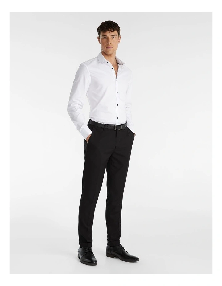 Teddy Textured Dress Shirt White 7 Teddy Textured Dress Shirt White - Image 5