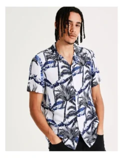 Mojave Cactus Print Short Sleeve Rayon Shirt In White -Men's Fashion 899103160 3 720x928