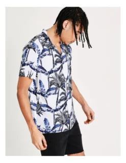 Mojave Cactus Print Short Sleeve Rayon Shirt In White -Men's Fashion 899103160 6 720x928