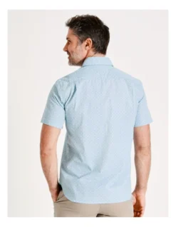 Oak Hill Print Short Sleeve Shirt In Light Blue -Men's Fashion 899104330 4 720x928