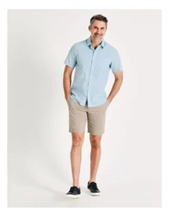 Oak Hill Print Short Sleeve Shirt In Light Blue -Men's Fashion 899104330 7 720x928