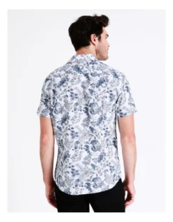 Kalanchoe Floral Print Short Sleeve Shirt In White -Men's Fashion 899219890 6 720x928