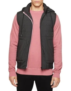 Oxford Jack Eco Filling Puffa Vest With Hood Black