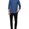 Oxford Portland Cotton/Linen Check Regular Shirt Blue -Men's Fashion 905326840 1 720x928