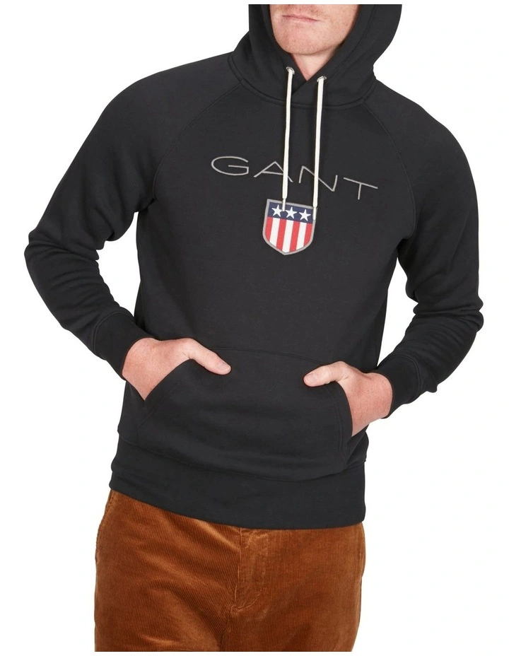 Gant Shield Sweat Hoodie In Black 3 Gant Shield Sweat Hoodie In Black