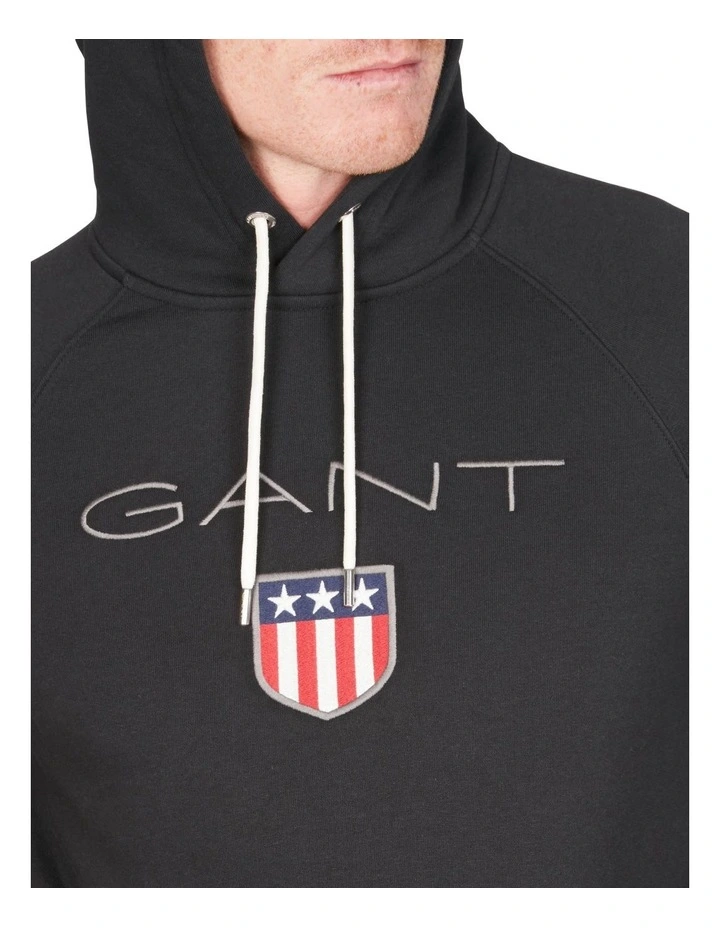 Gant Shield Sweat Hoodie In Black 5 Gant Shield Sweat Hoodie In Black - Image 3