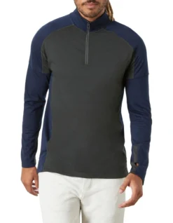 Abels Bay Merino Half Zip Knit Khaki