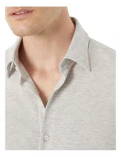 Madigan Pique Long Sleeve Shirt Grey -Men's Fashion 909450820 909398170 3 720x928