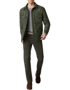 Mcleay Quilted Jacket In Khaki Grey Melange -Men's Fashion 909451270 5 720x928