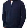 The Lakewood Zip Neck Knit Dark Navy Melange -Men's Fashion 909632080 1 720x928