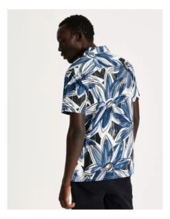 Vanuatu Floral Print Short Sleeve Relaxed Shirt In Navy -Men's Fashion 909998290 6 720x928
