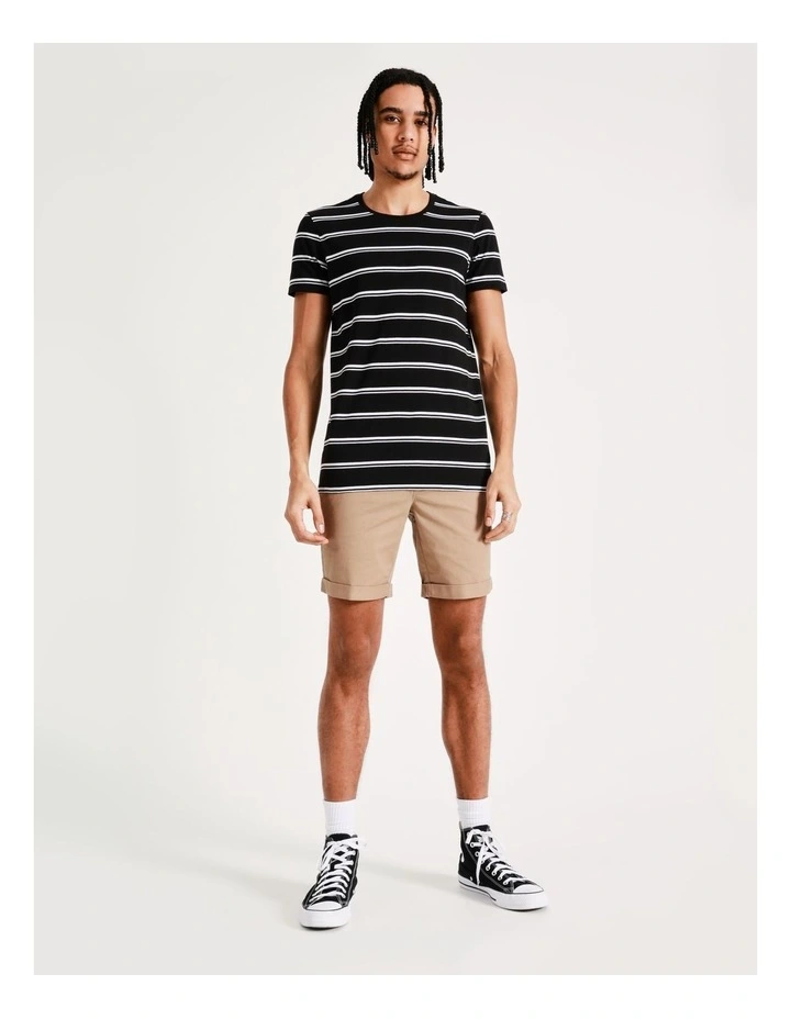 Sebastian Stripe Short Sleeve Tee In Black 3 Sebastian Stripe Short Sleeve Tee In Black