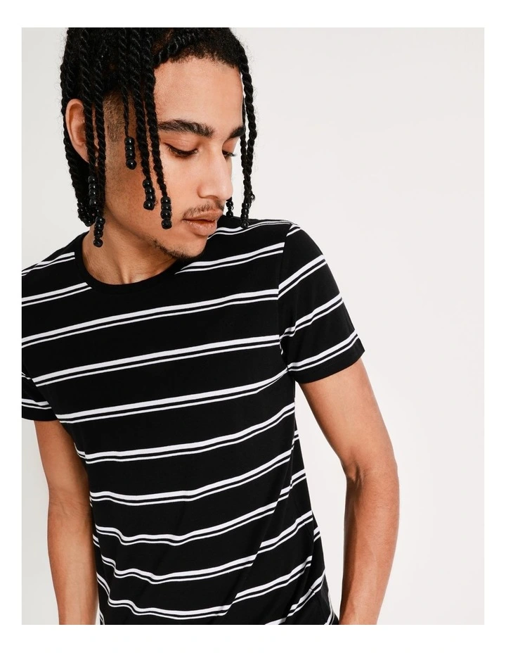 Sebastian Stripe Short Sleeve Tee In Black 5 Sebastian Stripe Short Sleeve Tee In Black - Image 3