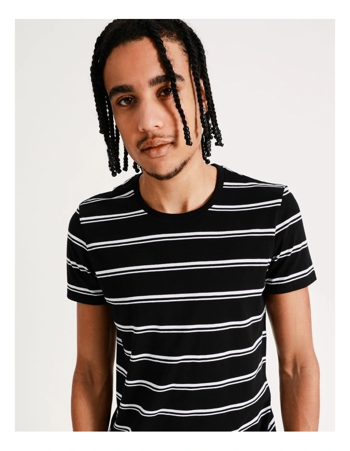 Sebastian Stripe Short Sleeve Tee In Black 8 Sebastian Stripe Short Sleeve Tee In Black - Image 6
