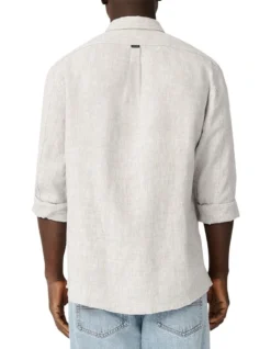 The Tenneriffe Linen Long Sleeve Shirt In Grey -Men's Fashion 912205900 2 720x928