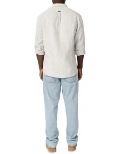 The Tenneriffe Linen Long Sleeve Shirt In Grey -Men's Fashion 912205900 4 720x928
