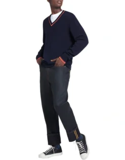 Forster V Neck Knit In Navy -Men's Fashion 912783430 2 720x928